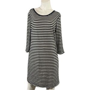 Express Womens Long Sleeve Dress Size Large Black And White Striped Midi